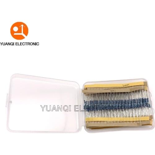 600pcs/lot 30Values* 20pcs 1% 1/4W resistor pack set diy Metal Film Resistor kit use colored ring resistance (10 ohms ~ 1M ohm)