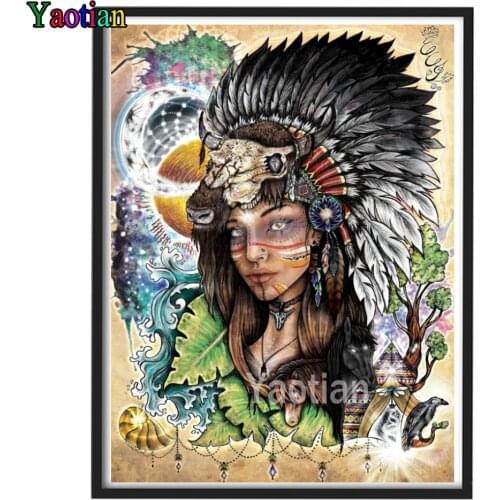 New Arrival DIY Diamond Embroidery Abstract indian woman 5D Diamond Painting Cross Stitch Mosaic Kit Diamond Art Home Decoration