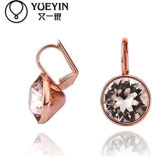 Wholesale Gold color stud Earrings For Women engagement Wedding party Bridal Jewelry oorbellen auskarai Anniversary