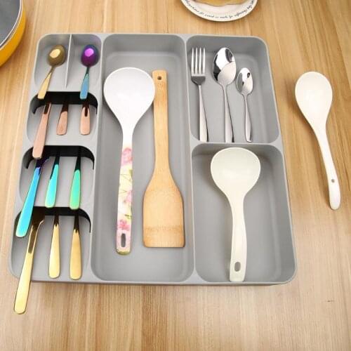 Cutlery Organizer Kitchen Drawer Organizer Tray Spoon Cutlery Separation Finishing Storage Box Tableware Kitchen Accessories