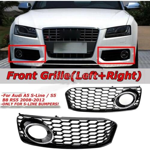 FRONT BUMPER FOG LIGHT GRILLE COVER for A5 S-Line S5 B8 RS5 08
