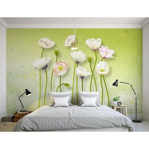 Custom large murals,Fresh and beautiful poppy 3d flowers wallpaper,living room sofa tv wall children bedroom papel de parede