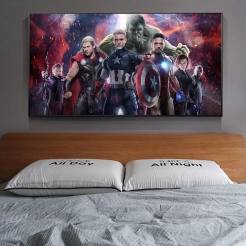 Marvel Movie Super Hero Captain America Hulk Black Widow Iron Man Hawkeye Thor Posters and Prints Wall Art Decor Canvas Painting