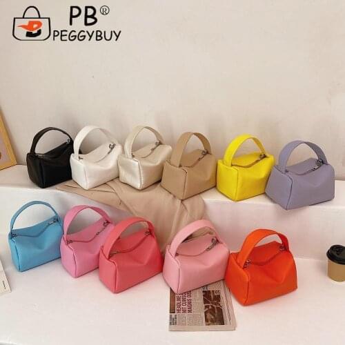 Casual All-match Women PU Leather Shoulder Crossbody Bag Vintage Pure Color Lychee Pattern Top-handle Purse Portable Handbags