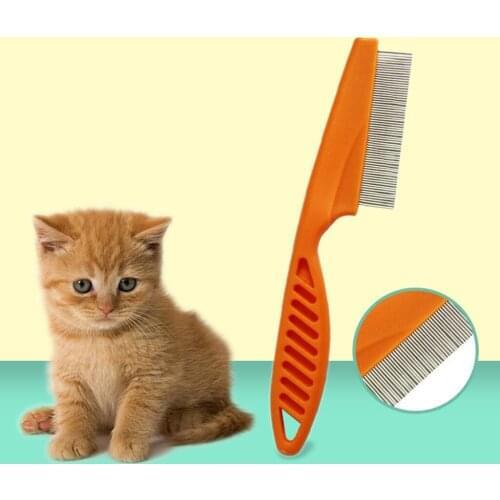 1PC Cat Dog Pets Hair Grooming Comb Flea Shedding Brush Puppy Dog Stainless Comb Hair Combs Cats Dogs Bath Cleaning Supplies