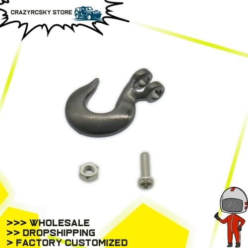 RCAWD 1PC Small Size Metal G Shape Trailer Hook, Winch Hook Rescue Buckle For Rc Hobby Car Crawler Scale Parts FZ0017 Upgrade