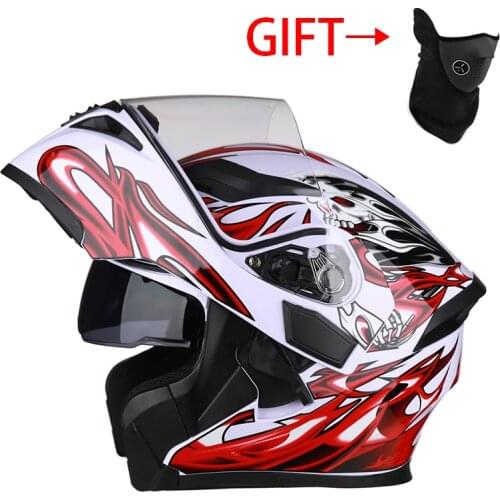 Men Women Motocross Unisex Anti-Fog Off-Road Motorbike Moto Casco Flip Up Full Face Helmet For Motorcycle