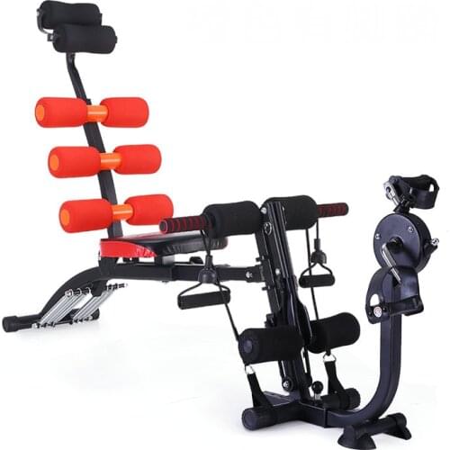 All-In-ONE Upper Body Training Abdomen Machine, Sit-Up Device Fitness Equipment with Cycling Trainer