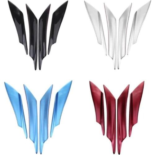Universal 4pcs/set PP Front Bumper Splitter Fins Body Spoiler Canards Automobile Ecterior Parts for Cars Trucks SUVs