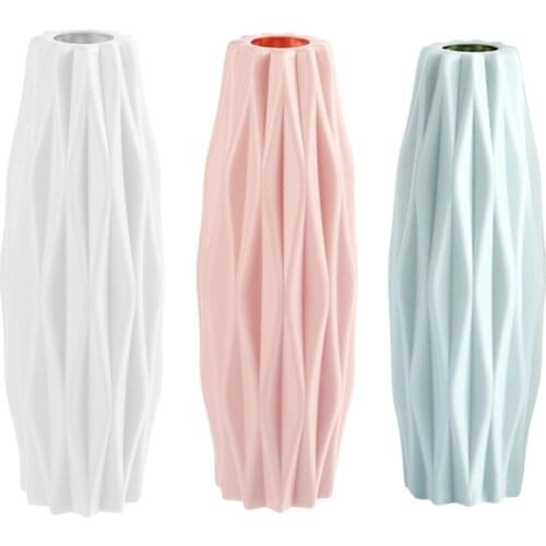 1Pc Nordic Style Vase Modern Creative Simplicity Vase Decoration Flower Container Desktop Adornment Pink