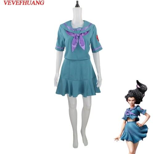 VEVEFHUANG JoJos Bizarre Adventure Yamagishi Yukako Halloween cosplay costume top+skirt custom any size