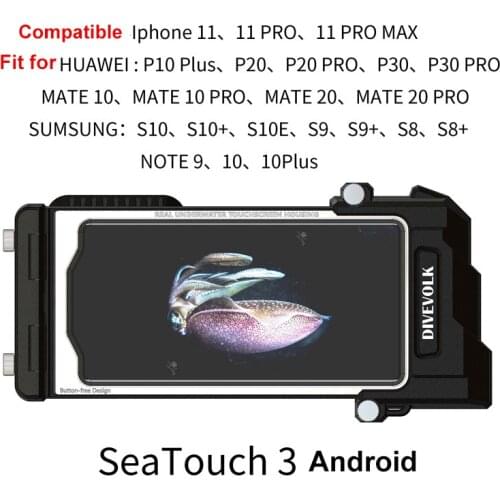 Scuba Diving DIVEVOLK Seatouch 3 Pro Waterproof Phone Housing Underwater Case For Phone 6 6+ 7 8 9 11 Max For Huawei SUMSUNG