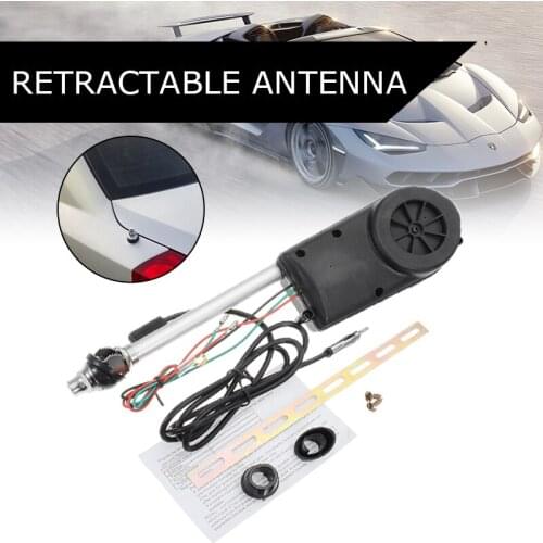 Retractable Car Antenna Kit DC12V Stainless Steel Booster Power Truck Vehicle Automatic Antenna Car Exterior Accessories