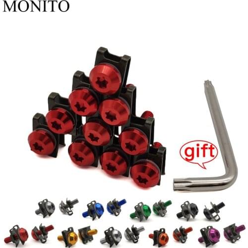 10 PCS CNC For YAMAHA mt07 mt09 fz07 fz09 mt/fz 07 09 mt10 xsr 700 Motorcycle Fairing Screws Custom Moto Body Spring Nuts Bolts