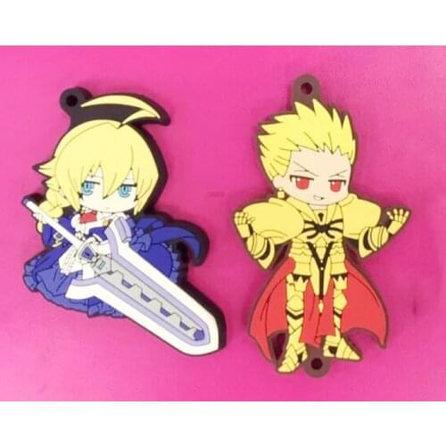 2-6 pcs/set Anime Fate/stay night Figures FATE SABER LILY Saber, Rin Tohsaka ,Collectuble pvc phone strap/Keychain pendant toys