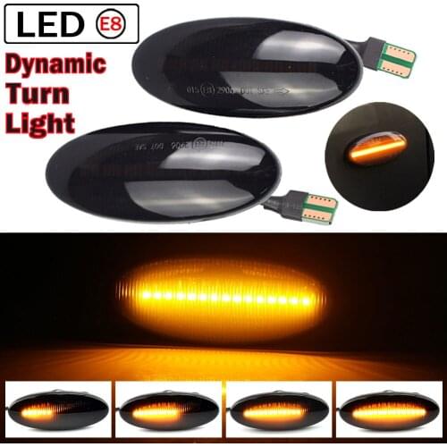 2pieces Dynamic LED Fender Side Marker Turn Signal Lights Amber For Nissan Qashqai Dualis Juke Micra March Micra Note X-Trail