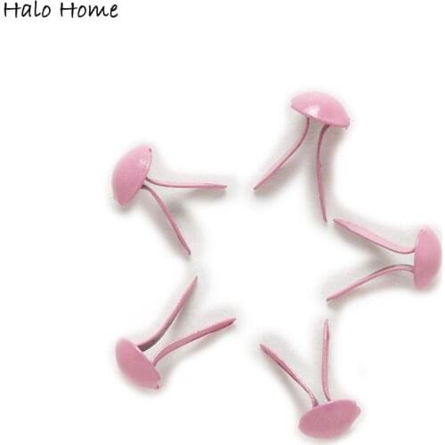 500 Pcs Pink Pastel Round Brads Scrapbooking Embellishment Handmade DIY Home Decor Tools Paper decoration 9x5mm(3/8"x1/4")
