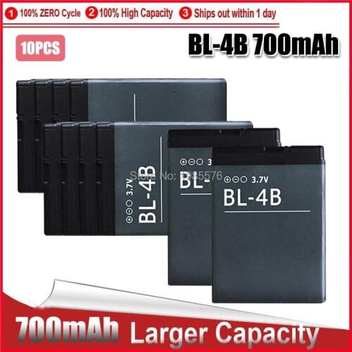 Phone Battery BL-4B For Nokia 2630 7373 N75 N76 6111 5000 7070 7500 2660 Replacement Batteries BL 4B BL4B 700mah