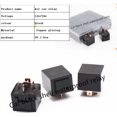 Factory direct sales car black shell waterproof relay car relay durable 80A relay, free post