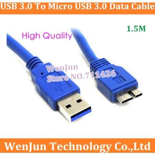 Free shipping USB 3.0 to Micro USB 3.0 data line mirco usb hard drive box data cable 1.5m copper standard wire