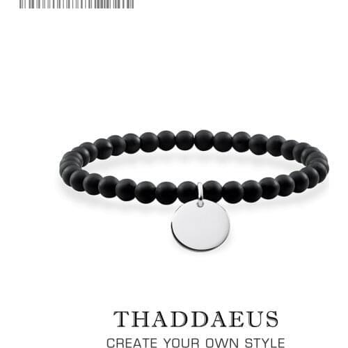 Bracelet Black Obsidian Disk Beads,2017 925 Sterling Silver New Fashion Europe Style Jewelry Tms Bijoux Gift For Men & Women