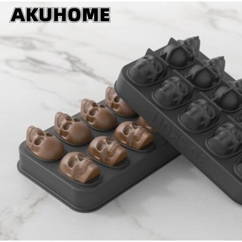 Skull Ice Mold Summer 1 Grid 4 Grids 6 Grids 10 Grids Skull Silicone Ice Cube Mold Whiskey Bartender Ice Cube Candy Mold