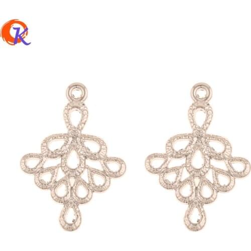 Cordial Design 100Pcs 17*24MM Jewelry Accessories/Hand Made/Earrings Connectors/Rhodium/Flower Shape/DIY Making/Earring Findings