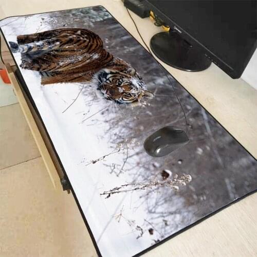 MRGBEST Tiger on A Snow Field Anime Mat Large Locking Edge Gaming Mousepad Soft Notebook Computer Desk Play Mats Office Pad XXL
