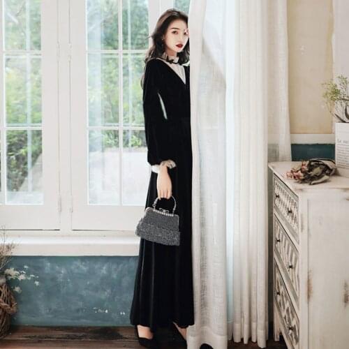 High Collar Zipper Cocktail Dresses Usually Wearable Cloth Skirt Velvet Short A-line Black Length/Short Can Be Customize