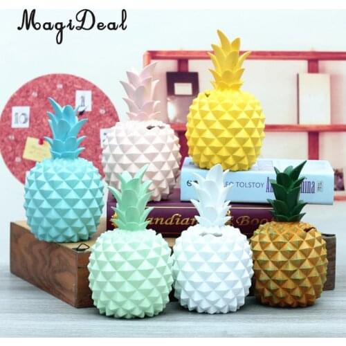 Resin Pineapple Money Boxes Piggy Box Cute Gift Home Decoration White S