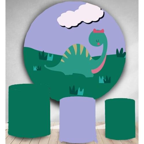 Round Circle backdrop photography background dinosaur baby shower kids birthday party decor candy dessert table cover YY-136