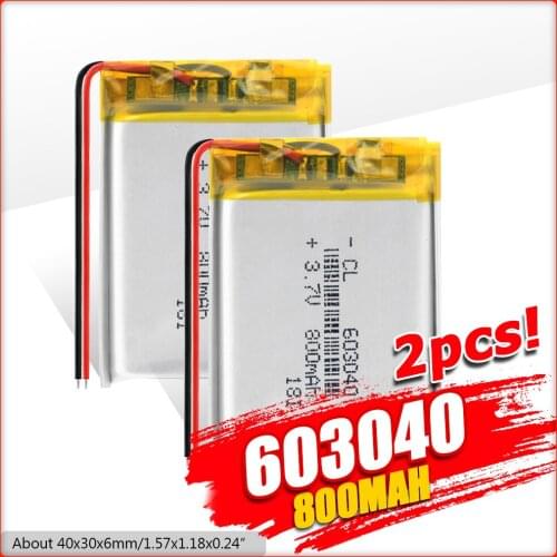 3.7v 800mah battery 603040 lithium ion li-polymer battery For PAD DVD E-book bluetooth headset Rechargeable battery accumulator