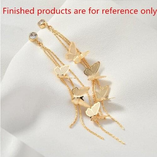 Min order 20pcs/lot butterfly decoration copper tassels shape floating locket pendant charms diy jewelry earring accessory