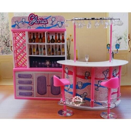 Fashion original for princess party barbie bar 1/6 bjd doll accessories supermarket furniture set toy gift