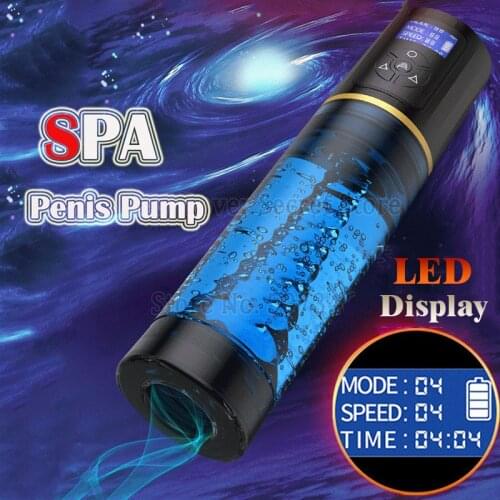 Water Bath Penis Pump Male Masturbator Penise Enlargement Vacuum Pump Penis Extender Trainer Masturbation Adult Sex Toys for Men