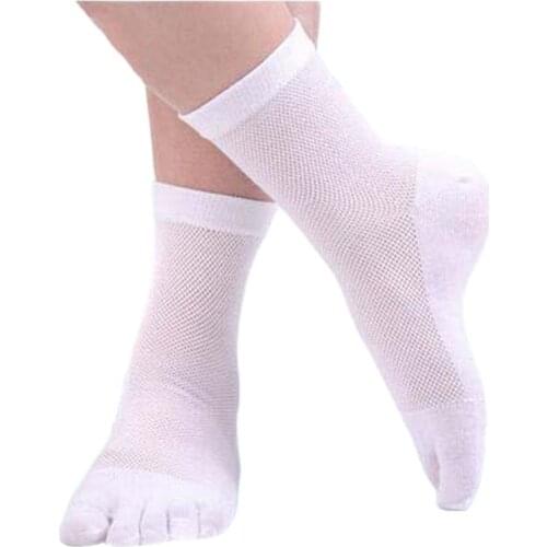 Toe socks male 100% cotton summer short mens socks thin knee-high sock ultra-thin male socks