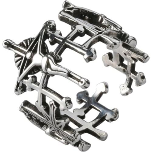 2020 NEW Retro Antique Jesus Cross Open Rings Love And Redemption Jewelry For Women Girls Gift Party Gifts