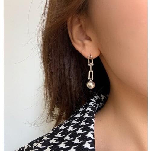Miuoxion Wholesale Retro U-Shaped Ball Earrings Fashion Personality Jewelry For Women Feature Namour Charm Gift All Seasons