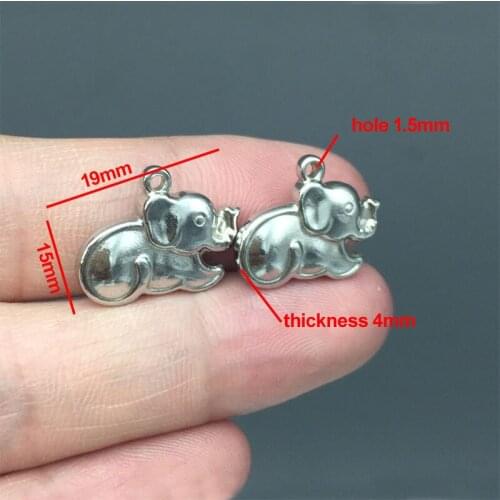 Wholesale Vintage Steel Color Stainless Steel Animal Pendants Elephant Charm Pendant for Women Men Lucky Gift Animal Pendant