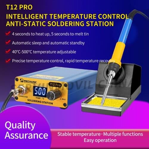 Mechanic Quick Heating T12 Pro Soldering Station Electronic Welding iron LED Digital Soldering Iron Tips Temperature Controller