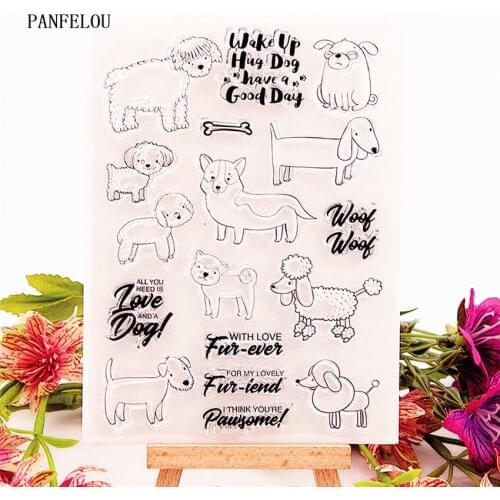 11x15cm The pet dog Transparent Silicone Rubber Clear Stamps cartoon Scrapbooking/DIY Easter Childrens toys album