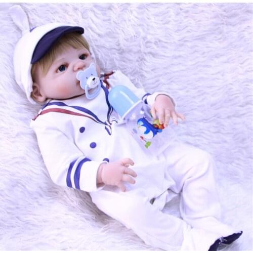 Lifelike boy doll reborn 22"55cm full silicone reborn baby dolls for kids toys gift bebe girl reborn bonecas