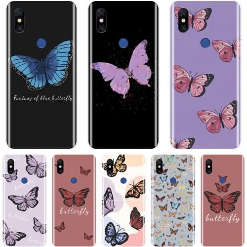 Purple Butterfly Aesthetic Pretty hone Case For Xiaomi Mi Mix 1 2 2S 3 Cases For Xiaomi Mi Max Note 1 2 3 Silicone Back Cover