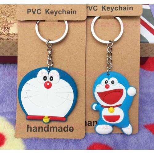 Happy Doraemon Anime Key Chain PVC Figure Keyring cute Toy Keychain Keyholder Birthday Gifts Unisex NEW