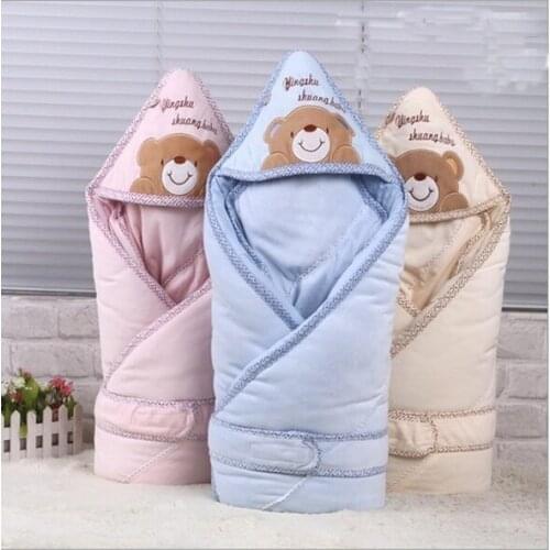 Lovely Infant Bedding Soft Newborn Baby Boy Girl Cotton Swaddle Wrap Blanket Little Bear Warm Protective Sleeping Bag