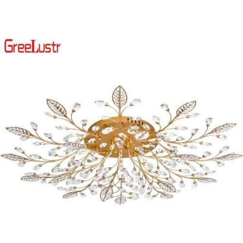 Modern LED Crystal Chandelier Ceiling Lamps G4 Gold Black Luxury Lustre Luminaire For Living Room AC110V 220V lighting Fixture