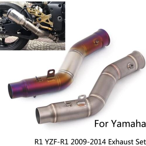 51 mm Mid Pipe for Yamaha R1 YZF-R1 2009-2014 Motorcycle Middle Link Pipe Slip On Side Exhaust Stainless Steel Delete Catalyst