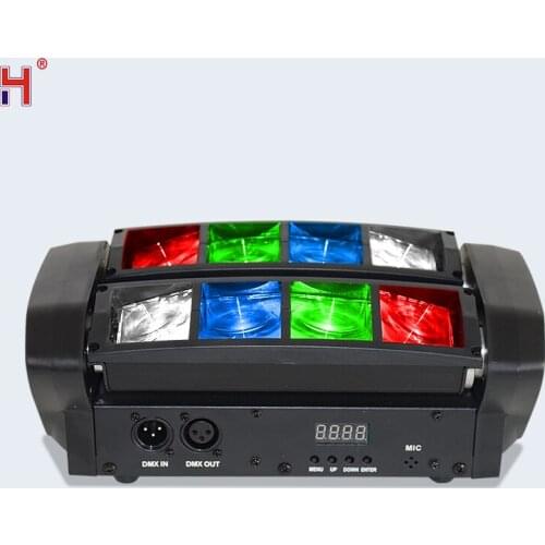8X6W Mini Led Spider DMX512 Moving Head Light RGBW LED Beam Dj Stage Lighting
