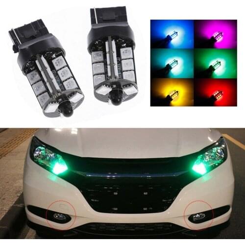T20 RGB LED Light Useful Fog Light Bulbs High Power Replacement 2pcs 5050 27SMD/PCS