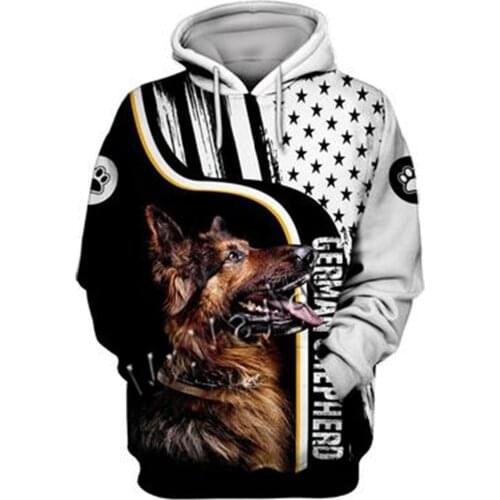 Unisex 3D German Shepherd Graphic Hoodie Harajuku Hoodie Alt Clothing Animal Crossing Streetwear Oversized Hoodie Pullover QW-09